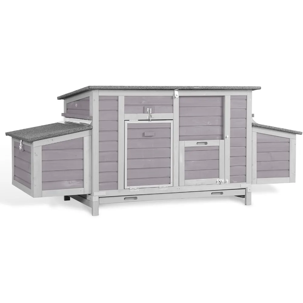 Chicken Coop 67.3" Large Duck House with 4 Nesting Boxes for 2-4 Chickens Outdoor Hen House Chicken Cage
Chicken Coop 67.3" Large Duck House with 4 Nesting Boxes for 2-4 Chickens Outdoor Hen House Chicken Cage
