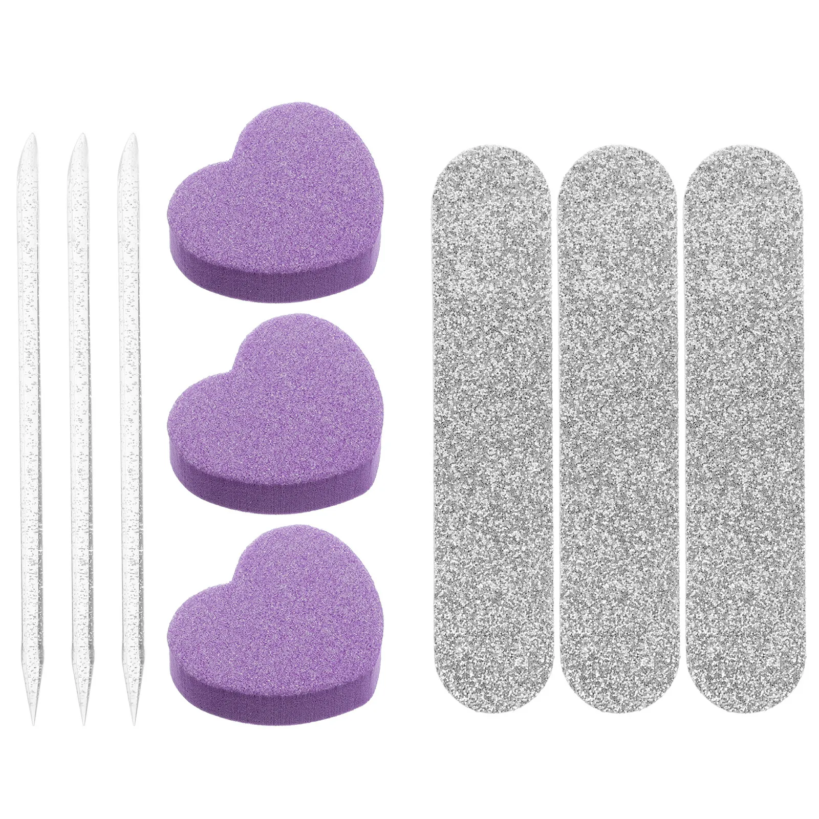 10Sets Professional Nail Care Kit with File Stick Heart Shaped Sponge Buffer and Shaping Files for Home Salon Training Natural
10Sets Professional Nail Care Kit with File Stick Heart Shaped Sponge Buffer and Shaping Files for Home Salon Training Natural