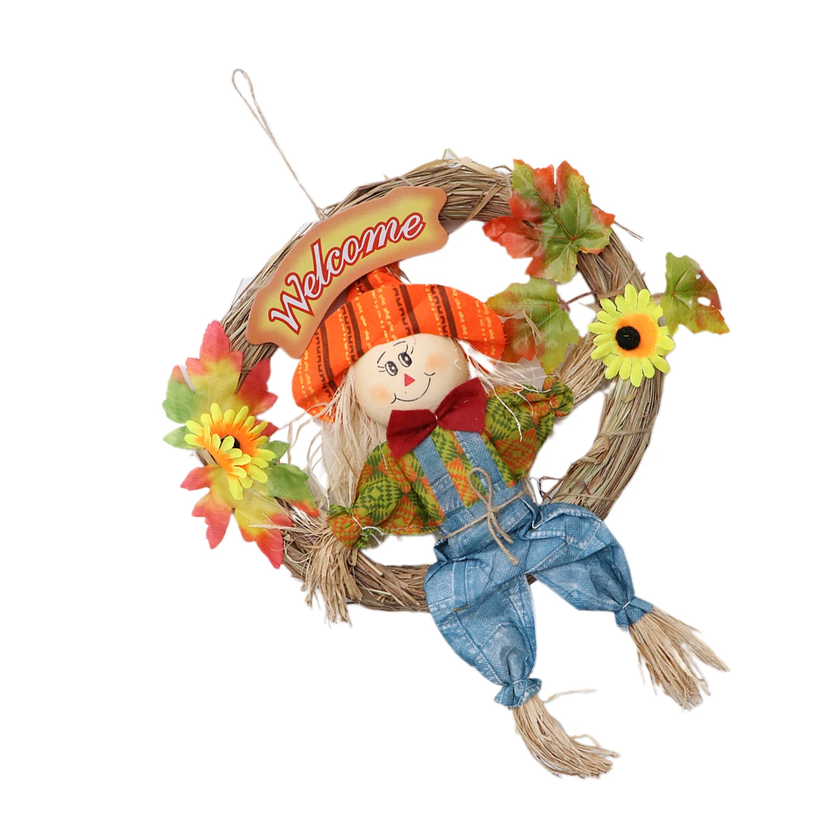 Straw Scarecrow Wreath Hanging Ornament Halloween Autumn Fall Harvest Decoration for Home Party Garden Bar Scarecrow Wreath
Straw Scarecrow Wreath Hanging Ornament Halloween Autumn Fall Harvest Decoration for Home Party Garden Bar Scarecrow Wreath