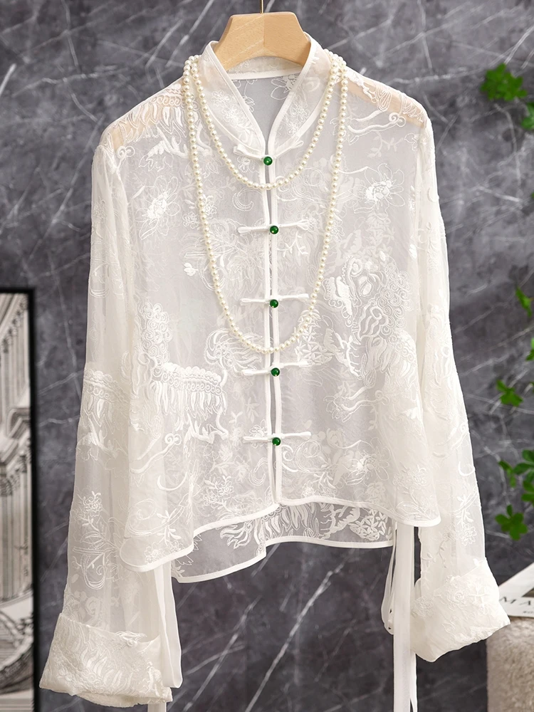 New Chinese Style Silk Heavy Embroidery Short Outerwear Sun Protection Shirt Open Coat Summer Fashion Ladies' Jacket
New Chinese Style Silk Heavy Embroidery Short Outerwear Sun Protection Shirt Open Coat Summer Fashion Ladies' Jacket