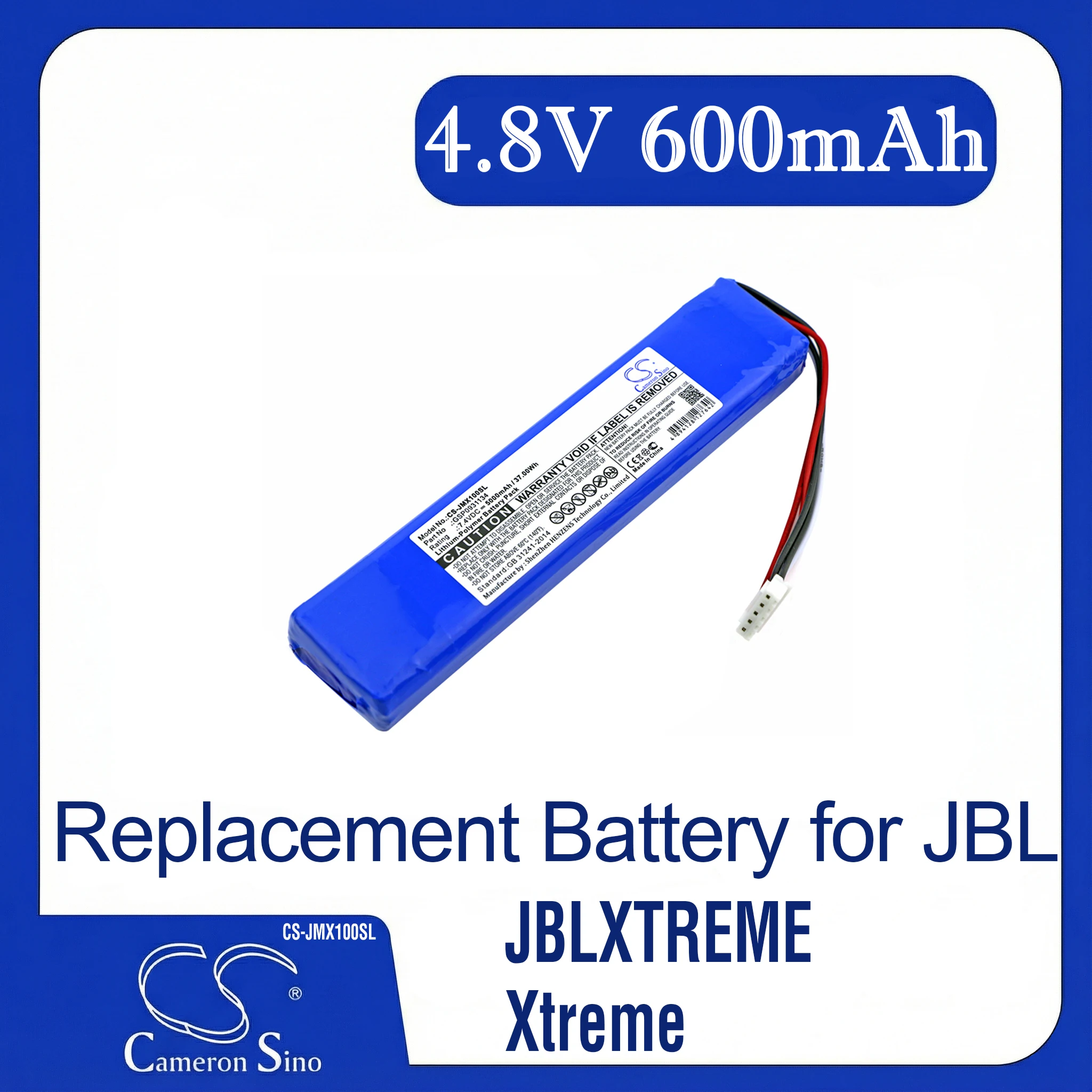 Cameron Sino Replacement Battery for JBL JBLXTREME, Xtreme, Fits P/N GSP0931134
Cameron Sino Replacement Battery for JBL JBLXTREME, Xtreme, Fits P/N GSP0931134
