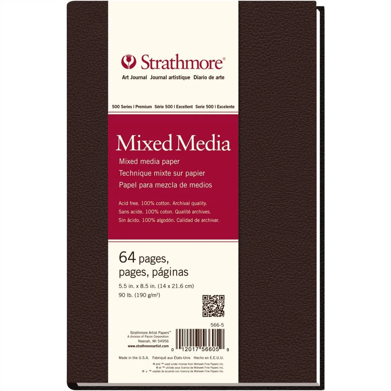 Strathmore 500 Series Hardbound Mixed Media Art Journal 5.5x8.5 Inch 32 Sheets
Strathmore 500 Series Hardbound Mixed Media Art Journal 5.5x8.5 Inch 32 Sheets