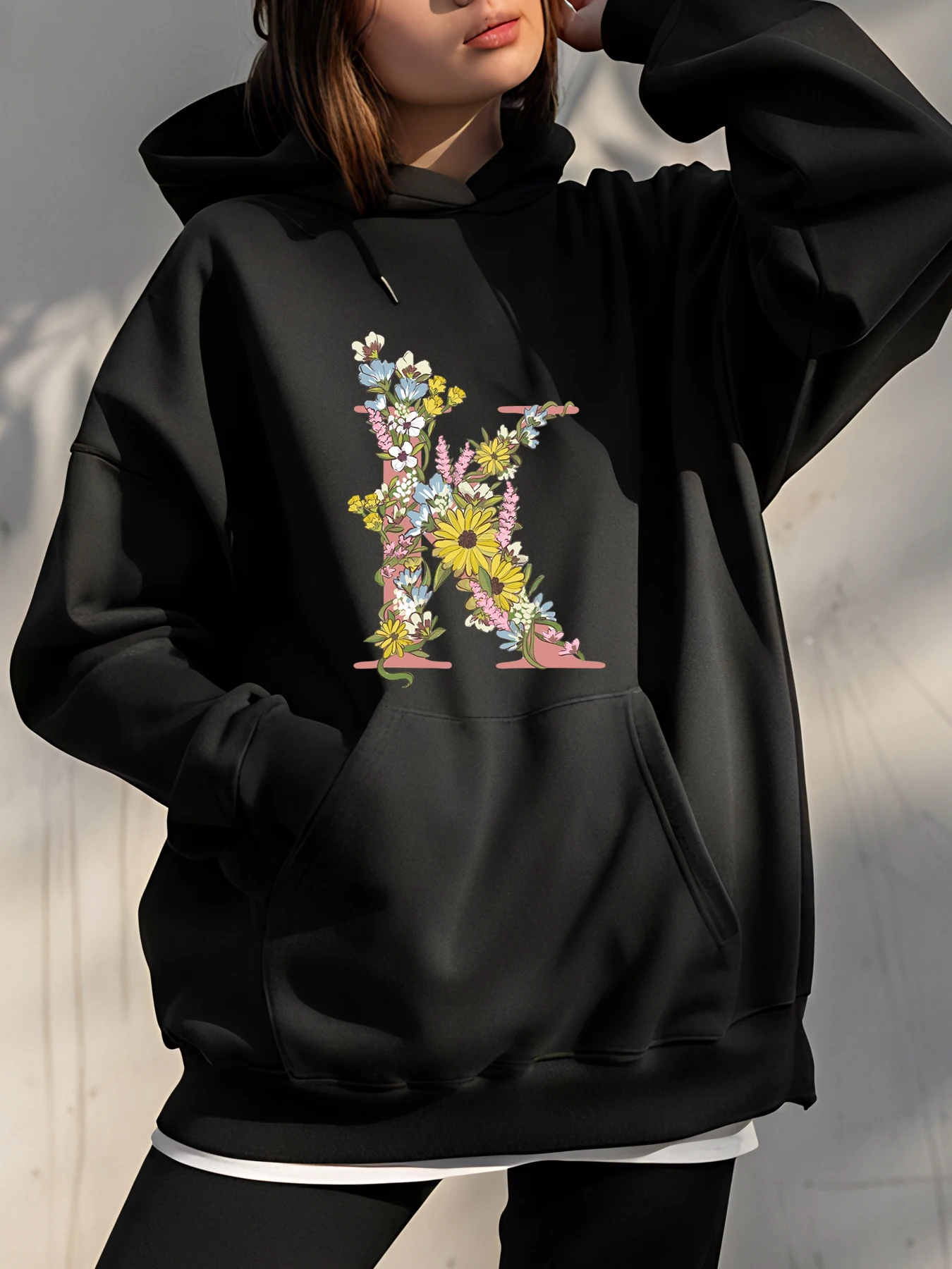 Толстовка с цветочным буквенным принтом, женская повседневная толстовка большого размера, модная уличная одежда для девочек и женщин
Толстовка с цветочным буквенным принтом, женская повседневная толстовка большого размера, модная уличная одежда для девочек и женщин