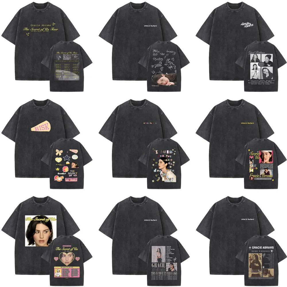 Gracie Abrams Retro Washed T-shirt Music Album The Secret of Us Tour T Shirt Men Women Fashion Trend Short Sleeve T-shirts Tops
Gracie Abrams Retro Washed T-shirt Music Album The Secret of Us Tour T Shirt Men Women Fashion Trend Short Sleeve T-shirts Tops