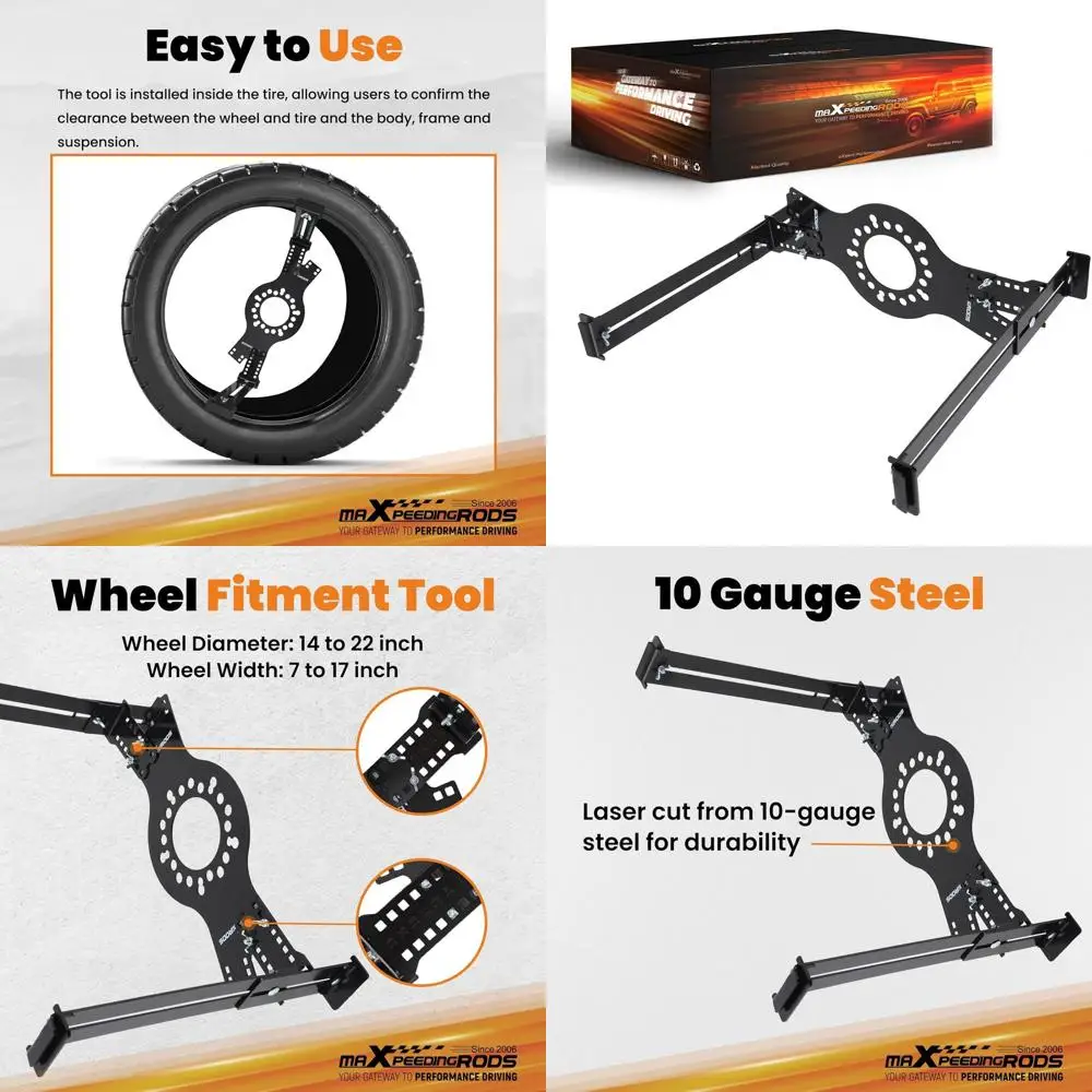 maXpeedingrods Wheel Fitment Simulator Tool 14"-22" Tire/Rim Fit Size Measuring Mockup Tool 5-Lug Wheel Bolt Pattern (Black)
maXpeedingrods Wheel Fitment Simulator Tool 14"-22" Tire/Rim Fit Size Measuring Mockup Tool 5-Lug Wheel Bolt Pattern (Black)