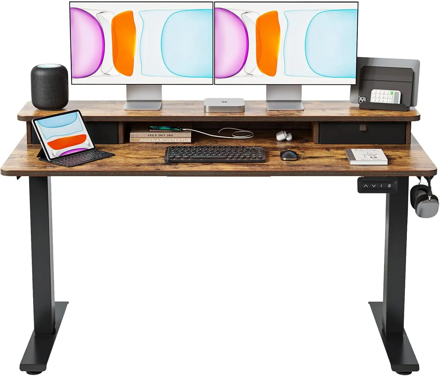 BANTI 55x24 Inch Electric Standing Desk with Double Drawers, Adjustable Height Stand Up Desk, Sit Stand Home Office Desk with
BANTI 55x24 Inch Electric Standing Desk with Double Drawers, Adjustable Height Stand Up Desk, Sit Stand Home Office Desk with