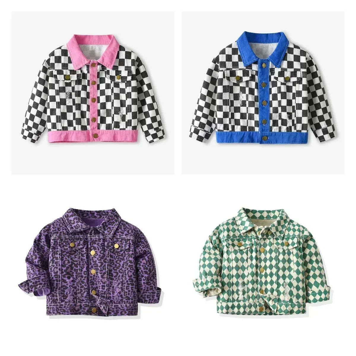 Children‘s Spring&Autumn Korean Version Cotton Printed Plaid Leopard Print Coat Jackets for Boys and Girls
Children‘s Spring&Autumn Korean Version Cotton Printed Plaid Leopard Print Coat Jackets for Boys and Girls