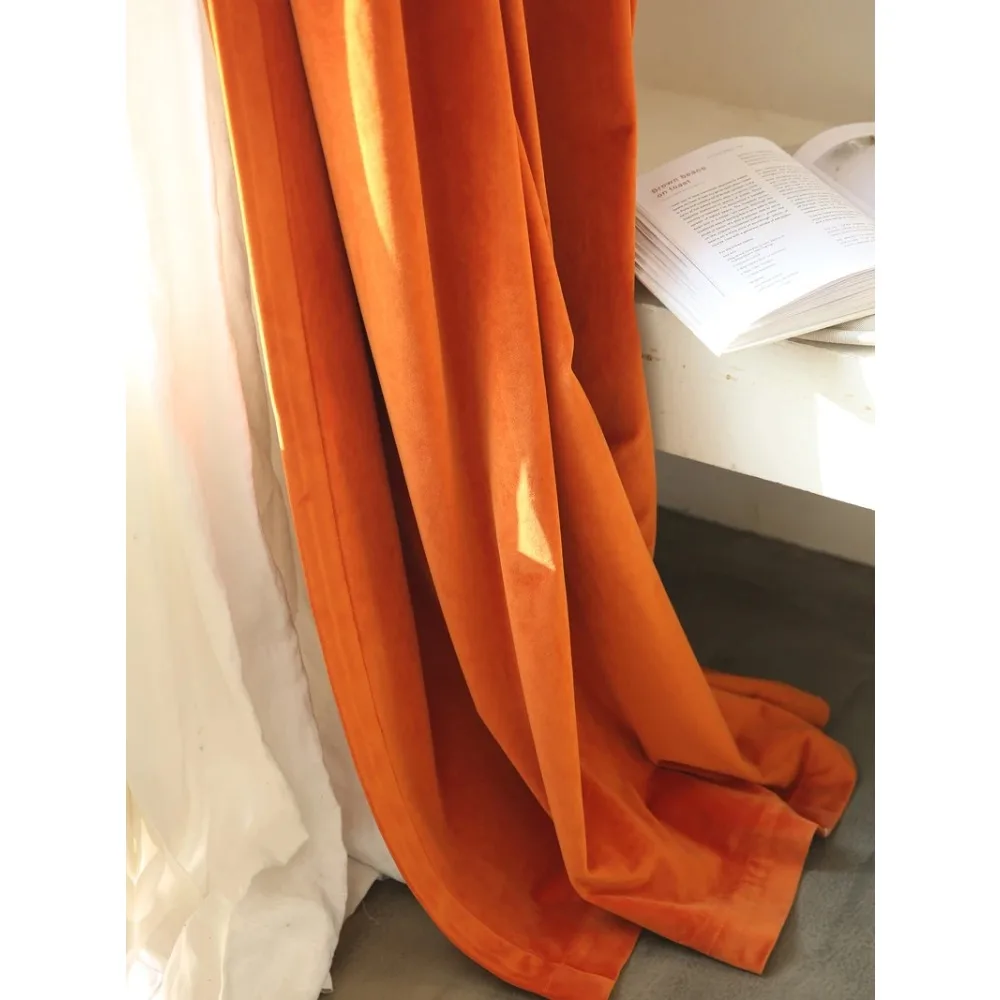 Luxury Modern Orange Light Retro German Cotton Velvet Thick Shade Curtains for Living Dining Room Bedroom
Luxury Modern Orange Light Retro German Cotton Velvet Thick Shade Curtains for Living Dining Room Bedroom