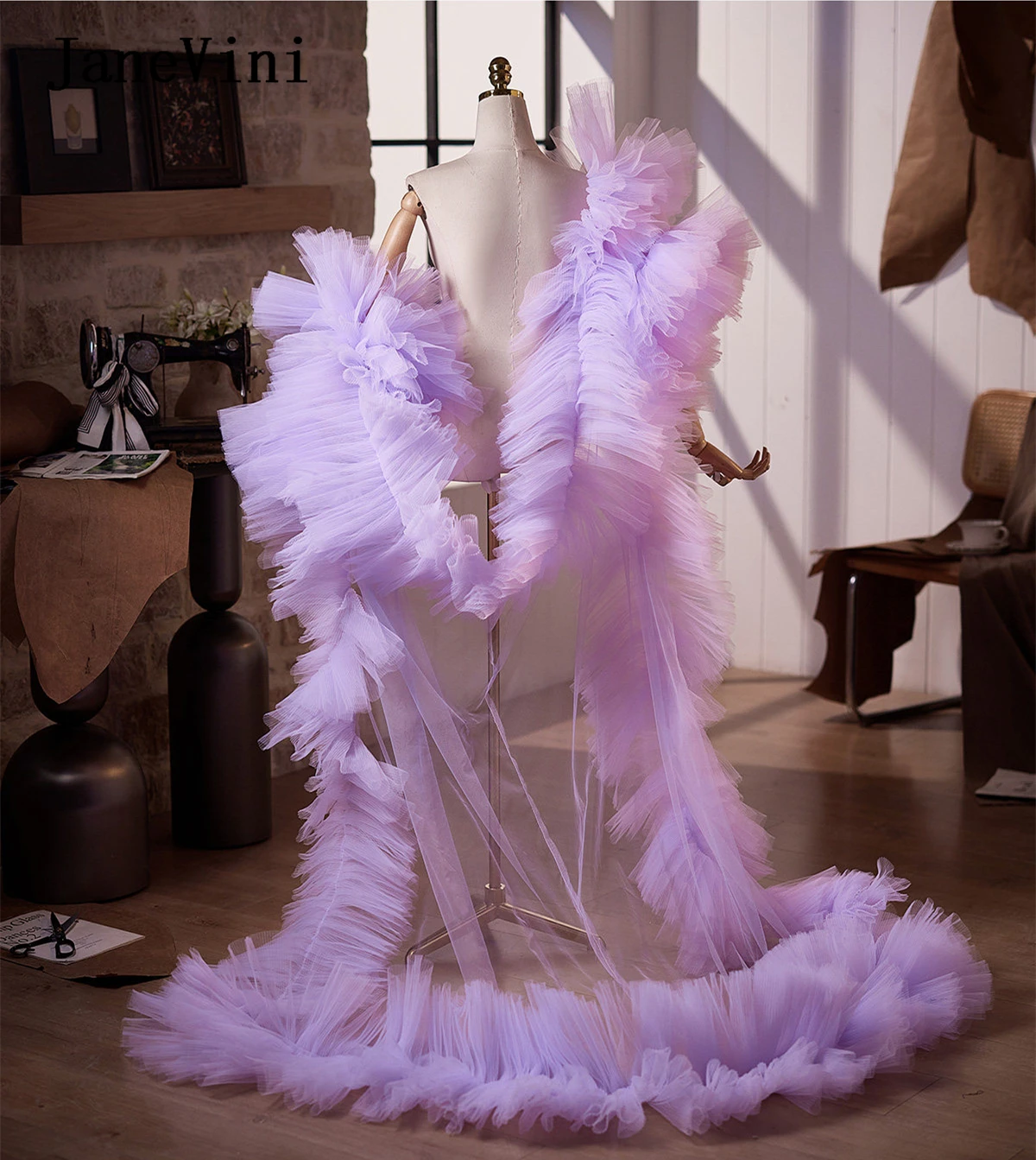 JaneVini Elegant Light Purple Puff Tulle Jacket Long Bride Wedding Dress Shawl Jacke Hochzeit Bridal Cape Cloak Formal Wrap 2026
JaneVini Elegant Light Purple Puff Tulle Jacket Long Bride Wedding Dress Shawl Jacke Hochzeit Bridal Cape Cloak Formal Wrap 2026