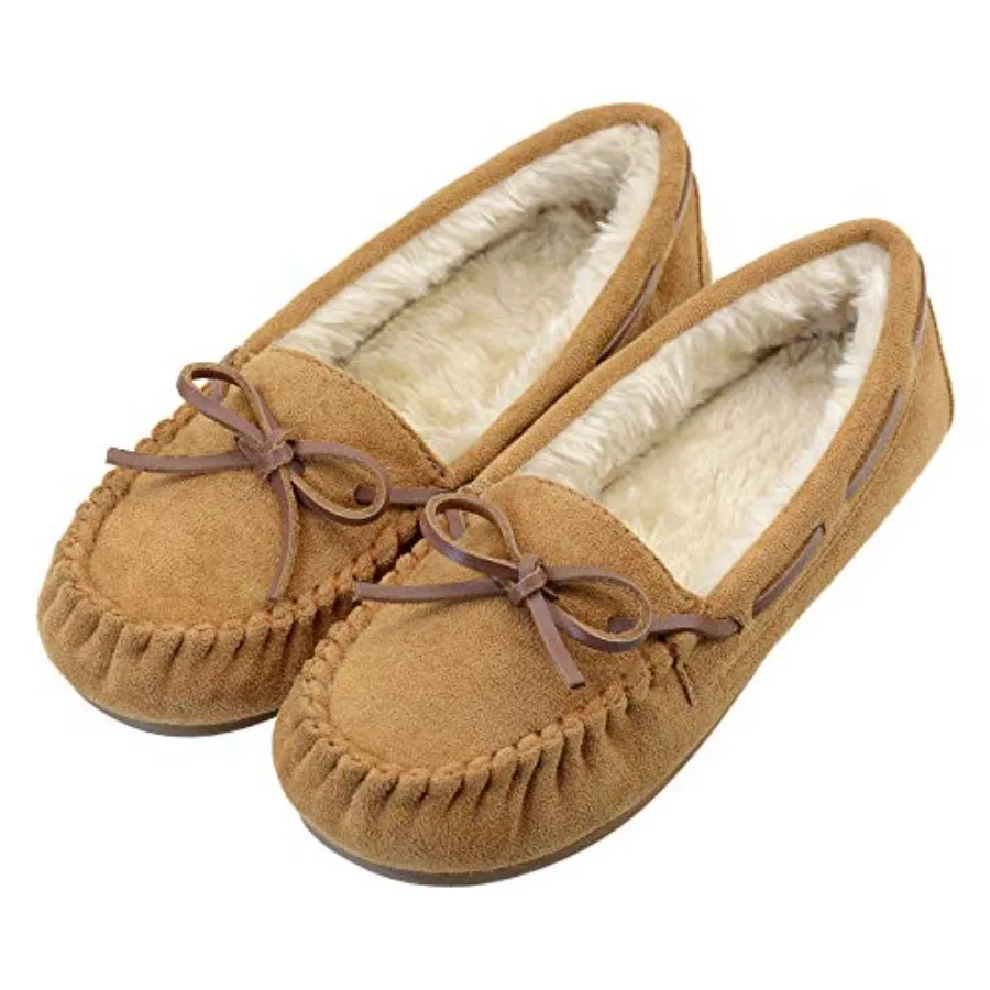 Vonair Women's Moccasin Slippers Micro Suede Warm Faux Fur Pile Lined Lace-Up Cozy Bow Indoor and Outdoor Moccasins Slip On Loa
Vonair Women's Moccasin Slippers Micro Suede Warm Faux Fur Pile Lined Lace-Up Cozy Bow Indoor and Outdoor Moccasins Slip On Loa