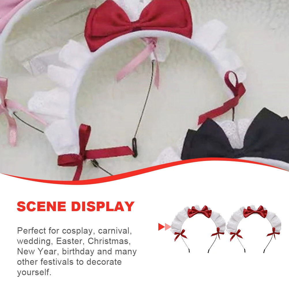 2 pcs Lace Bow Hair Hoops Girls Party Headdress Light Weight Safe Durable Cosplay Headbands Wedding Easter Christmas
2 pcs Lace Bow Hair Hoops Girls Party Headdress Light Weight Safe Durable Cosplay Headbands Wedding Easter Christmas