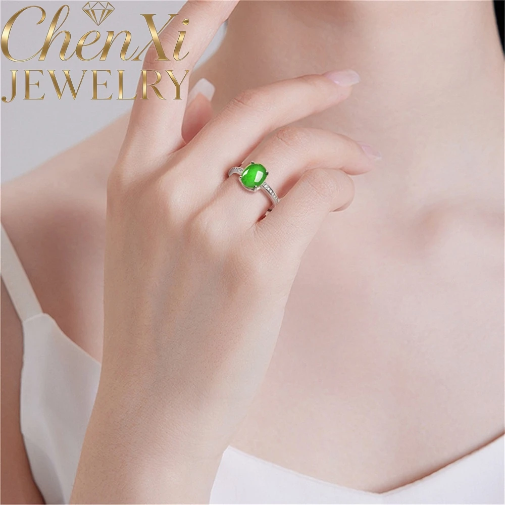 S925 Natural A-Grade Jadeite Emerald Oval Egg-Shaped Ring Icy-Grade Jadeite Finger Ring For Women Fashionable Adjustable Jewelry
S925 Natural A-Grade Jadeite Emerald Oval Egg-Shaped Ring Icy-Grade Jadeite Finger Ring For Women Fashionable Adjustable Jewelry