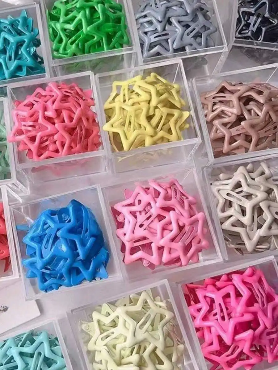 100pcs Y2K Five-Pointed Star Hair Clips Non-Slip Snap Barrettes For Women Colorful Mix Set
100pcs Y2K Five-Pointed Star Hair Clips Non-Slip Snap Barrettes For Women Colorful Mix Set