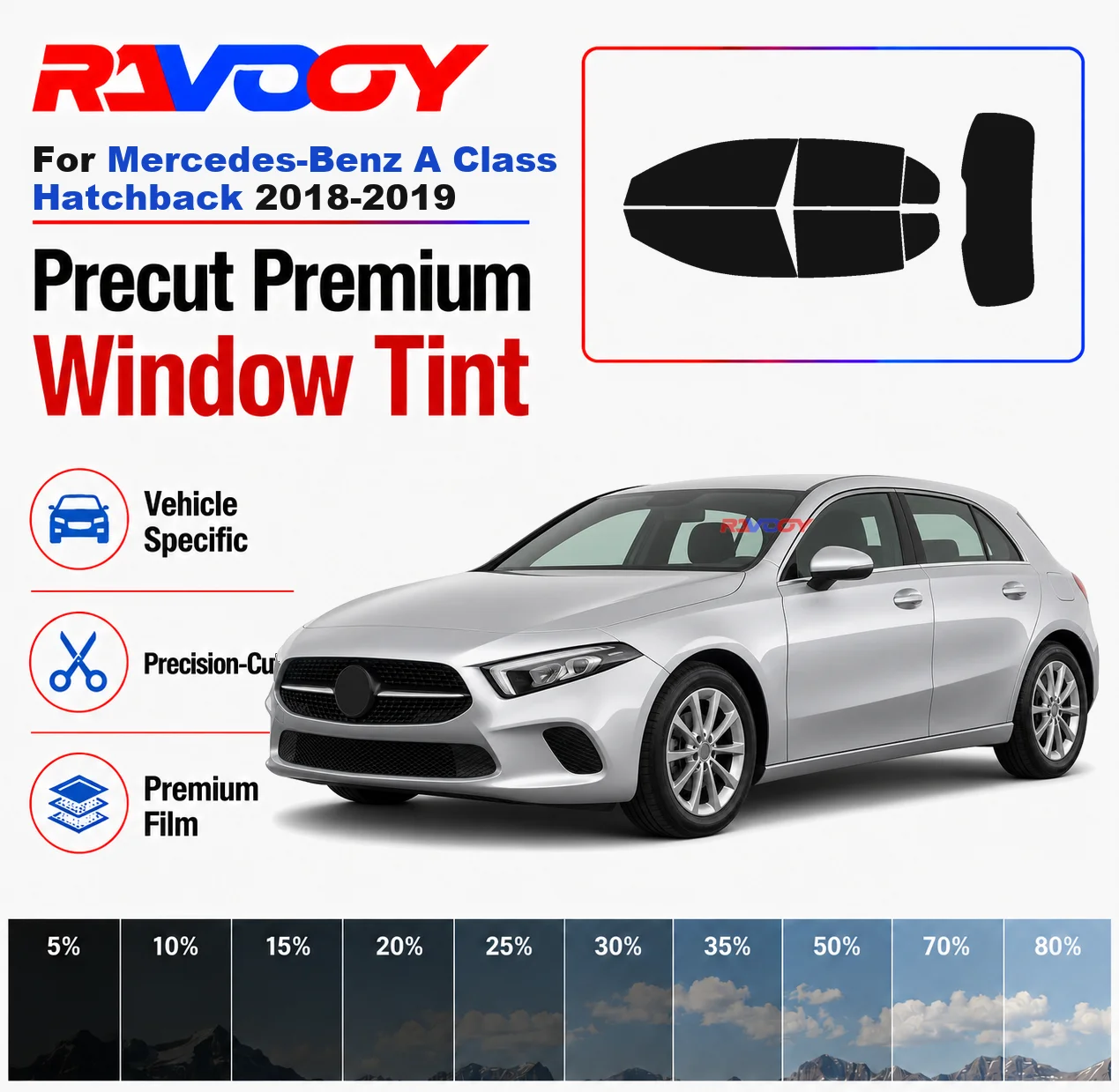 Premium Precut Window Tint Kit Front Rear Windows For Mercedes-Benz A Class Hatchback 2018-2019 Complete Set Nano Ceramic Film
Premium Precut Window Tint Kit Front Rear Windows For Mercedes-Benz A Class Hatchback 2018-2019 Complete Set Nano Ceramic Film