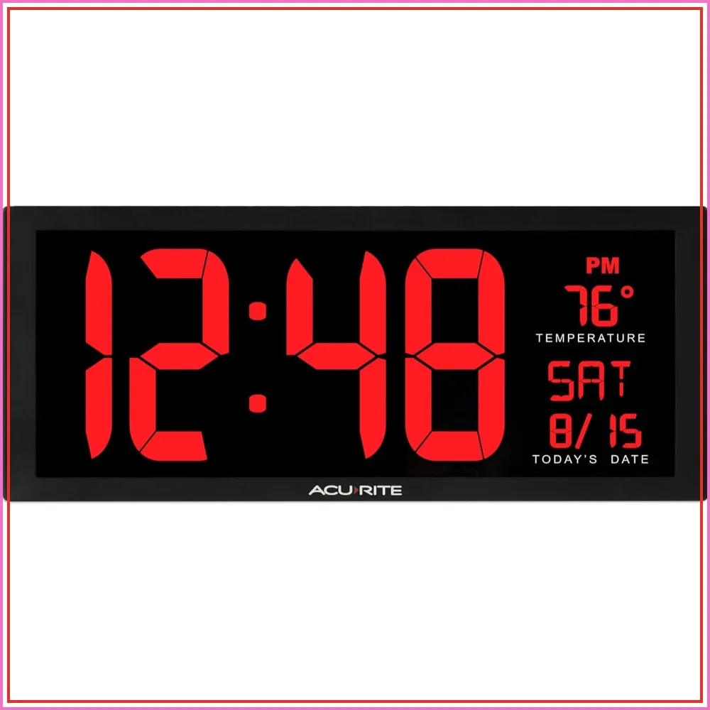 Oversized Wall Clock with Date and Temperature Display, 14.5-Inch, Easy to Read
Oversized Wall Clock with Date and Temperature Display, 14.5-Inch, Easy to Read