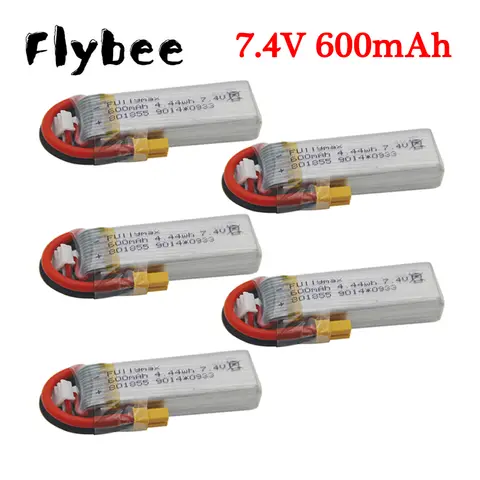 wholesale 7.4V Lipo Battery For Wltoys XK K130 RC Helicopter Spare Parts Accessories 2S 7.4v 600mah RC Drone Battery 1 to 10pcs