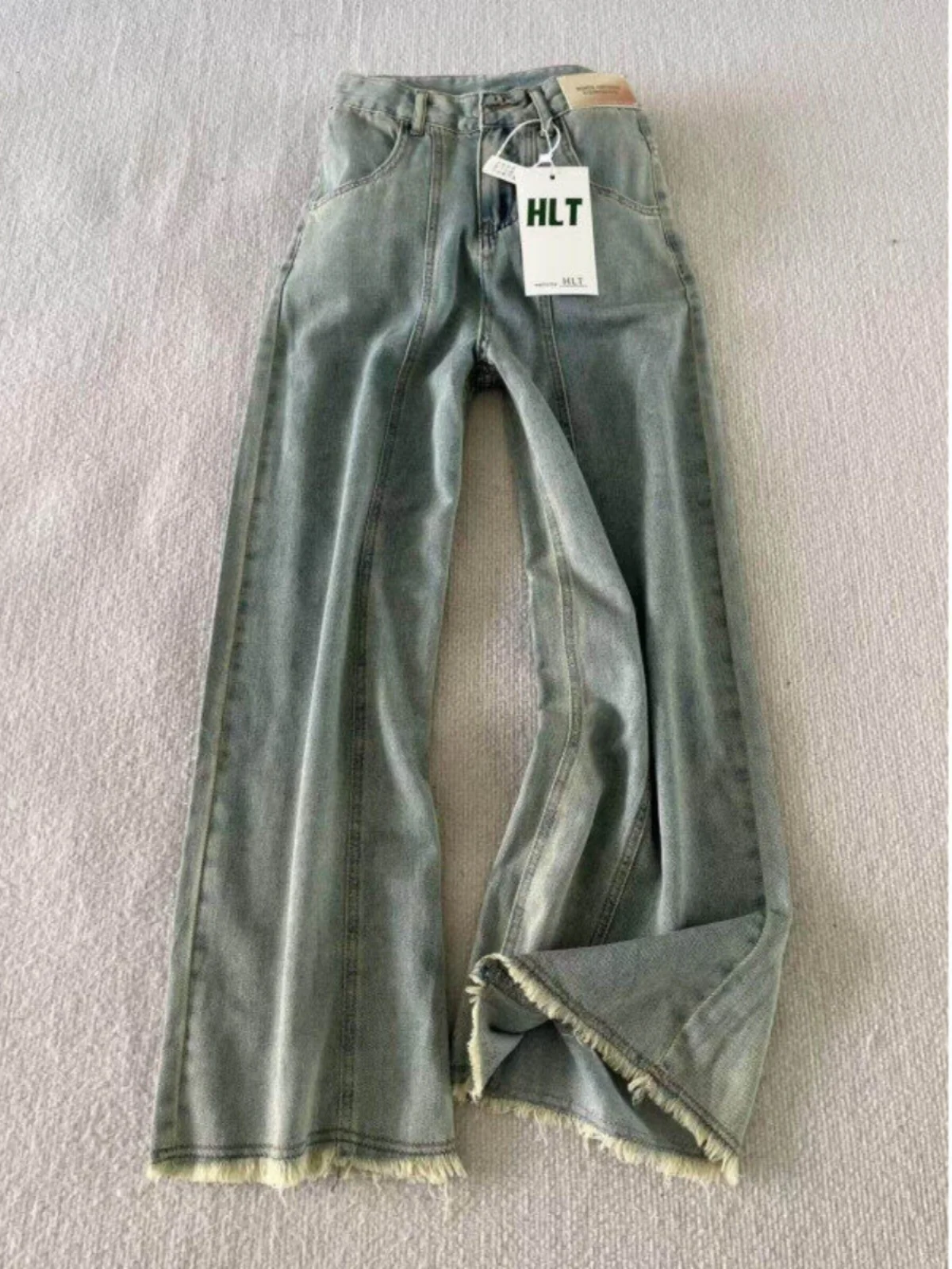 Retro Blue Frayed Jeans Men's Spring American High Street Micro Flared CleanFit Haome Waed Straight Leg Pants
Retro Blue Frayed Jeans Men's Spring American High Street Micro Flared CleanFit Haome Waed Straight Leg Pants