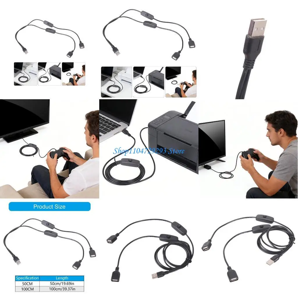 Y2GD Double Output USB Charging Cable with Switches for Simultaneous Charging of Two 5V Devices Including Lights and Gadget
Y2GD Double Output USB Charging Cable with Switches for Simultaneous Charging of Two 5V Devices Including Lights and Gadget