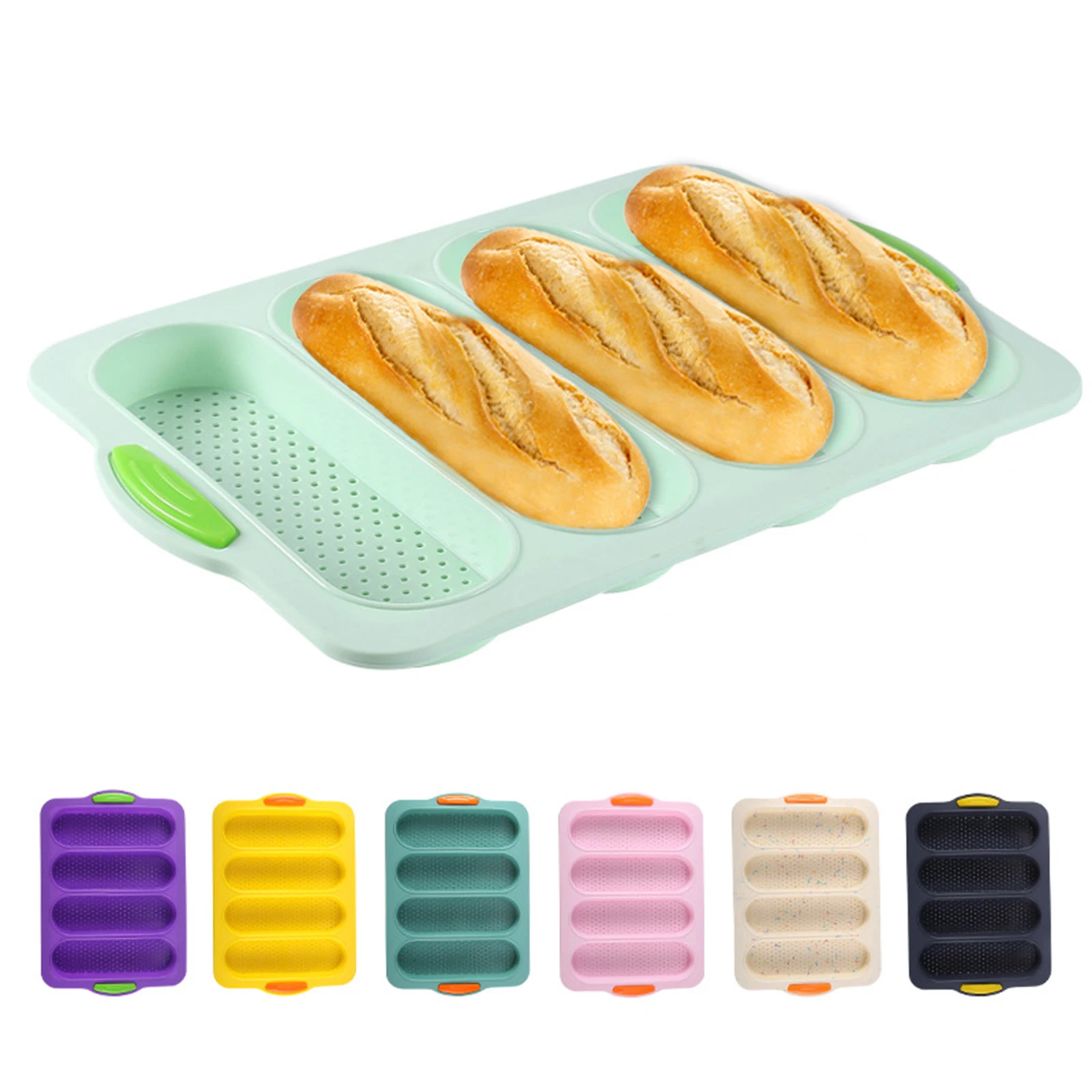 Food Grade Silicone Mold Four-links Easy Demould Model High Temperature Resistance Handle Baguette Mold DIY Baking Accessories
Food Grade Silicone Mold Four-links Easy Demould Model High Temperature Resistance Handle Baguette Mold DIY Baking Accessories