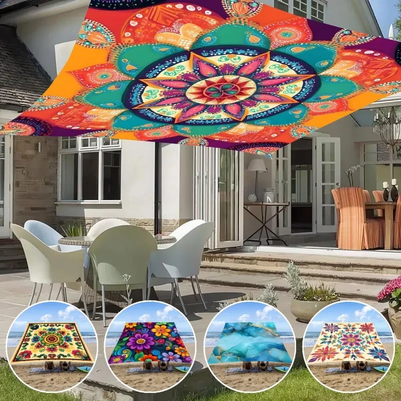 Boho Flower Print Camping Sun Shade Sail Tarp, Outdoor Canopy Tent Cover for Garden Patio Picnic Beach Camping Waterproof Cloth
Boho Flower Print Camping Sun Shade Sail Tarp, Outdoor Canopy Tent Cover for Garden Patio Picnic Beach Camping Waterproof Cloth