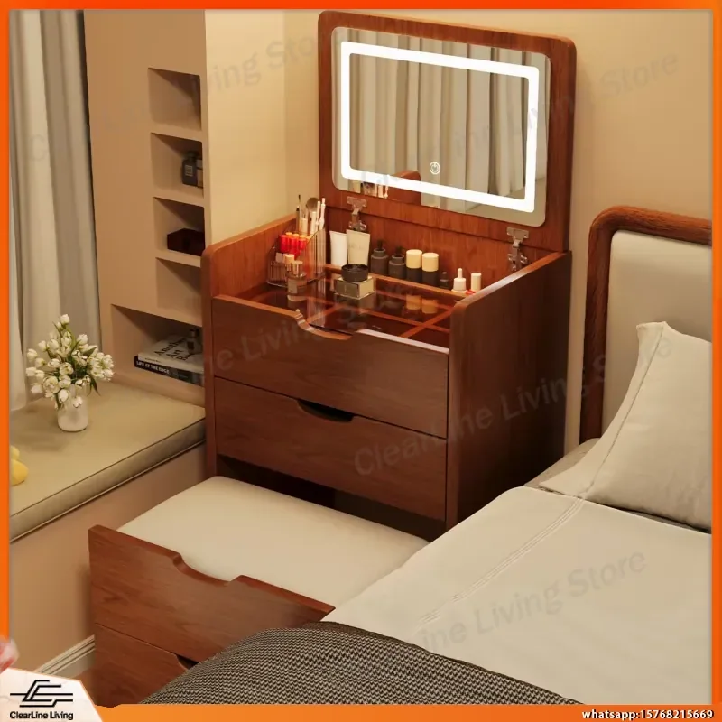 Modern Simple Folding Dressing Table Chinese Bedroom Dresser with Storage Chest Cabinet Integrated Vanity Desk for Small
Modern Simple Folding Dressing Table Chinese Bedroom Dresser with Storage Chest Cabinet Integrated Vanity Desk for Small
