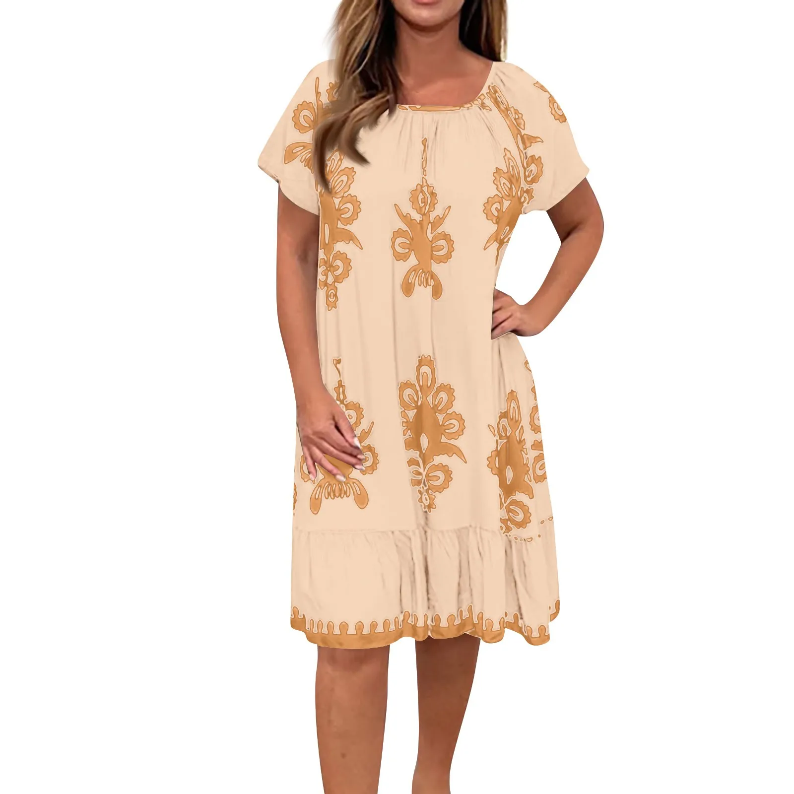 Vintage Ethnic Print Dress For Women 2024 Short Sleeve Loose Plus Size Dresses Fashion Casual Floral Dress Sundress
Vintage Ethnic Print Dress For Women 2024 Short Sleeve Loose Plus Size Dresses Fashion Casual Floral Dress Sundress