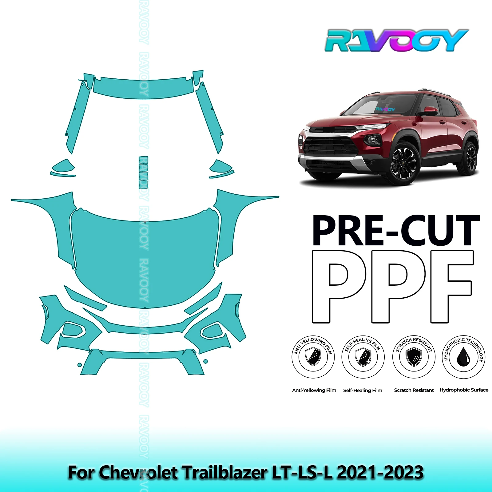 8.5Mil Precut Paint Protection Film PPF Clear Bra Front Kit For Chevrolet Trailblazer LT-LS-L 2021-2023
8.5Mil Precut Paint Protection Film PPF Clear Bra Front Kit For Chevrolet Trailblazer LT-LS-L 2021-2023
