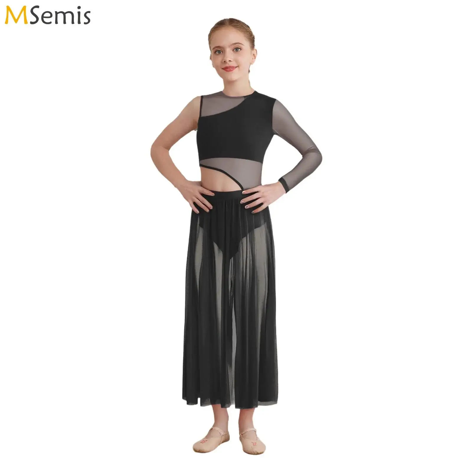 Kids Girls Gymnastics Acrobatics Ballet Dress Figure Skating Modern Lyrical Dance Costume Round Sides Split Sheer Mesh Dresses
Kids Girls Gymnastics Acrobatics Ballet Dress Figure Skating Modern Lyrical Dance Costume Round Sides Split Sheer Mesh Dresses