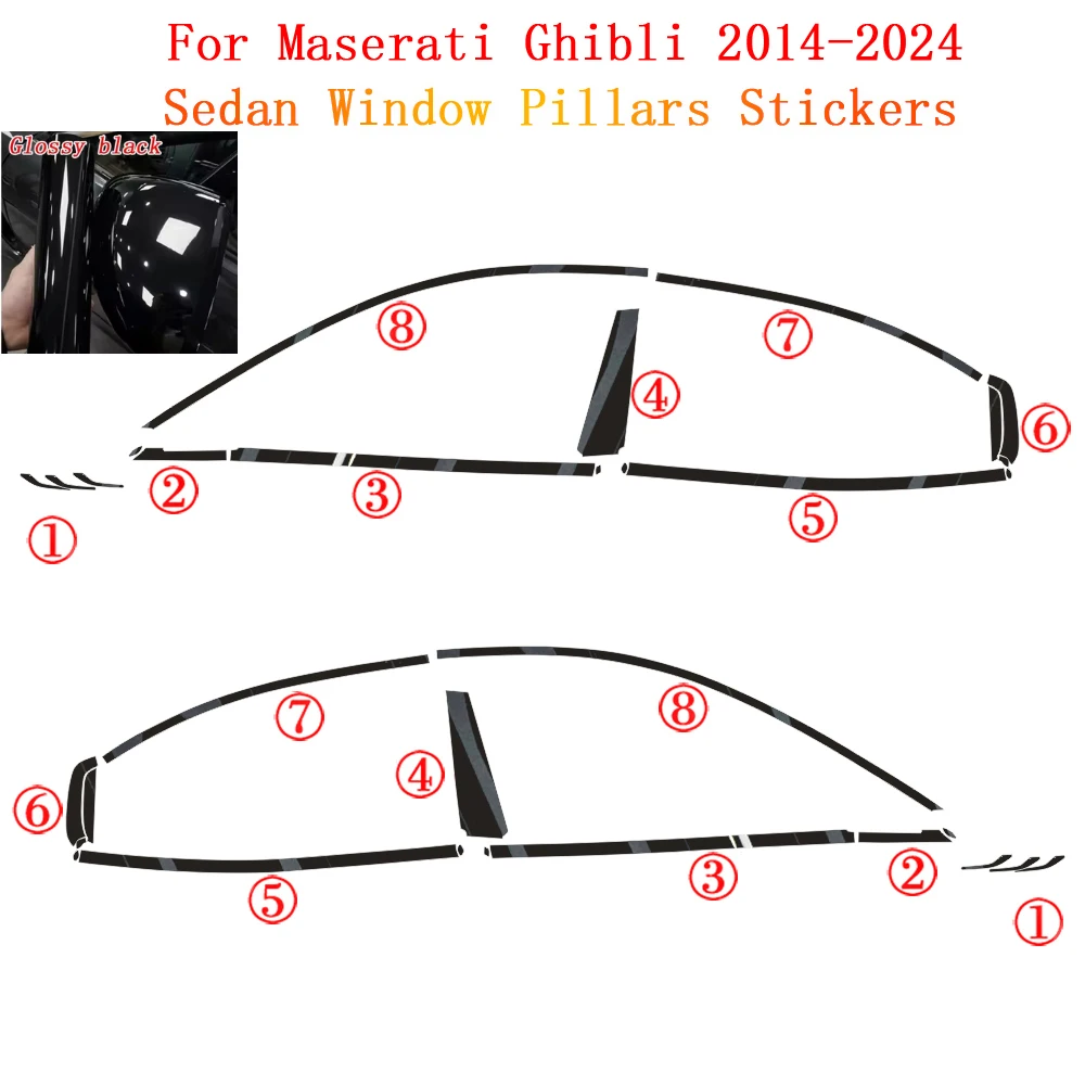 apply to Maserati Ghibli 2014-2023 Window Chrome Delete Blackout ABC Pillars Glossy Black Stickers
apply to Maserati Ghibli 2014-2023 Window Chrome Delete Blackout ABC Pillars Glossy Black Stickers