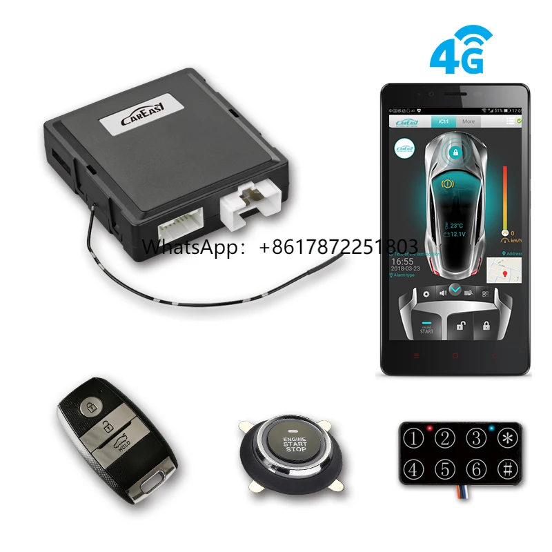 4G GPS/GSM Car Alarm PKE Keyless Push Button Start Stop System with Alarm Triggers by Shock Sensor/doors/trunk/ignition
4G GPS/GSM Car Alarm PKE Keyless Push Button Start Stop System with Alarm Triggers by Shock Sensor/doors/trunk/ignition