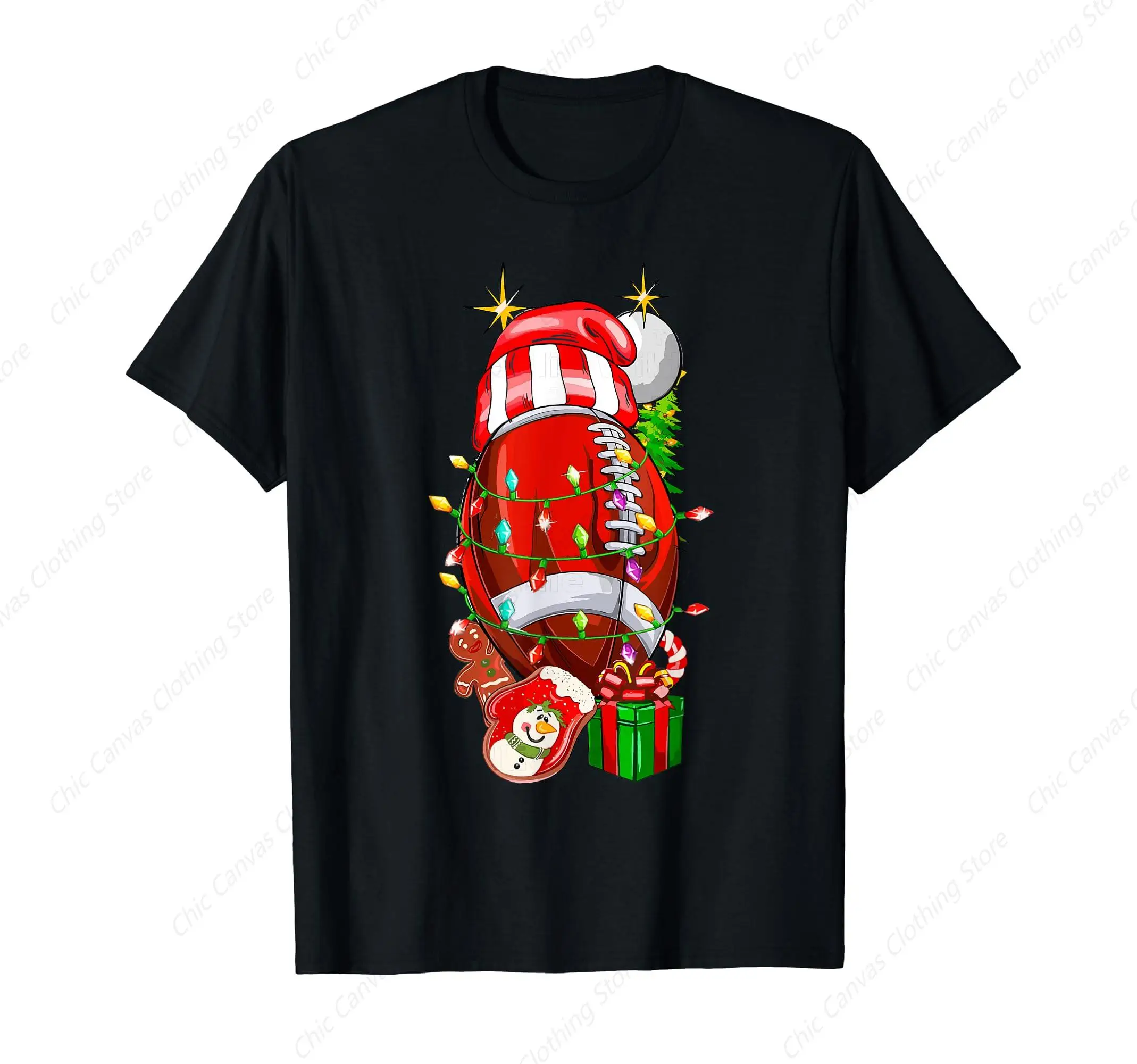 Christmas hat print sports design men's Christmas football boy T-shirt cotton gift men's clothing
Christmas hat print sports design men's Christmas football boy T-shirt cotton gift men's clothing