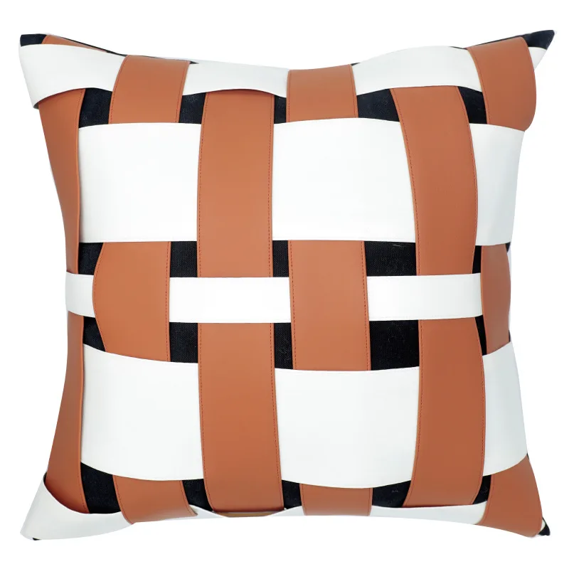 Modern Luxury Living Room Sofa Cushion Cover Decorative Pillowcase Woven with Orange Leather
Modern Luxury Living Room Sofa Cushion Cover Decorative Pillowcase Woven with Orange Leather
