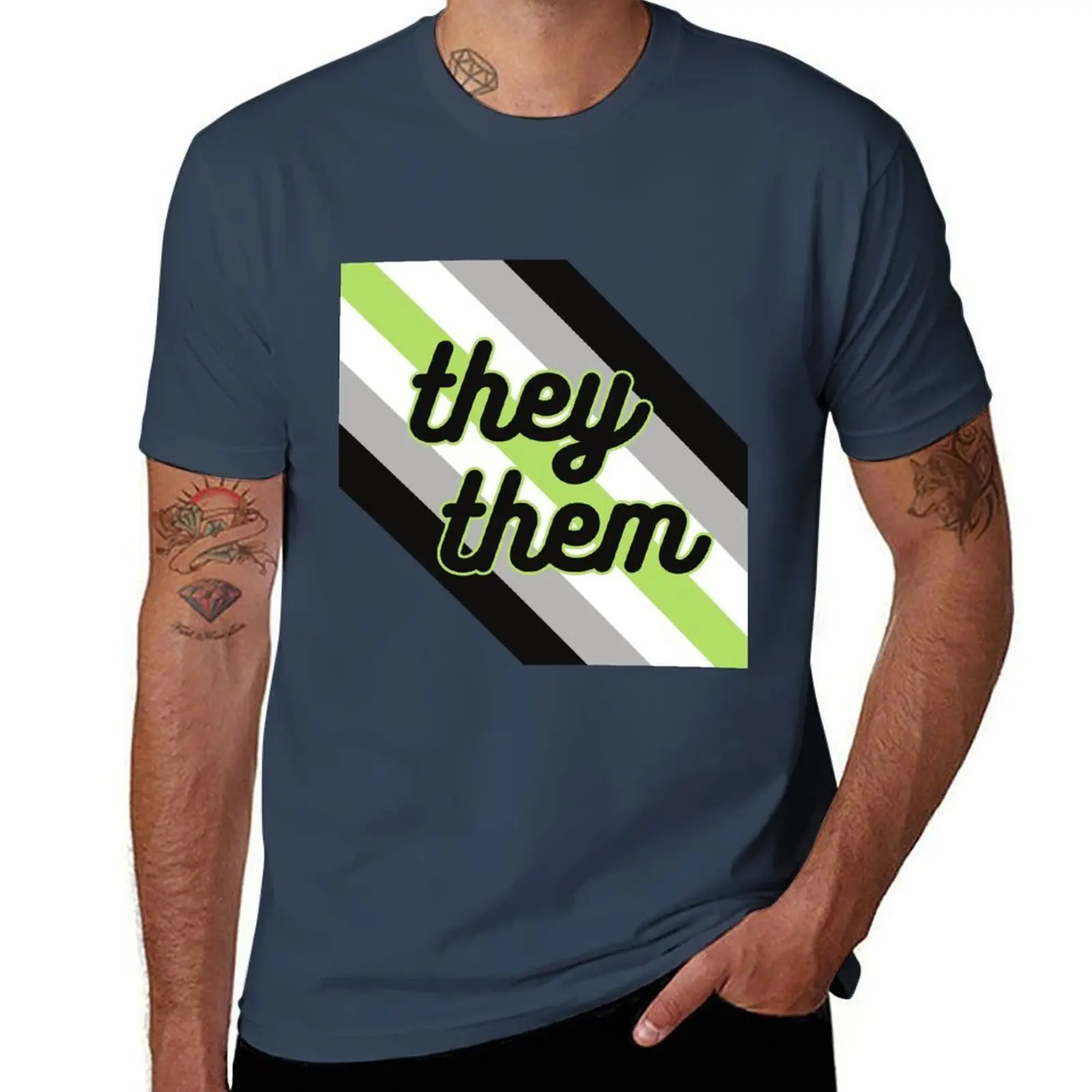 Pronouns They/Them Agender Flag T-Shirt High Elasticity Sports T-Shirt
Pronouns They/Them Agender Flag T-Shirt High Elasticity Sports T-Shirt