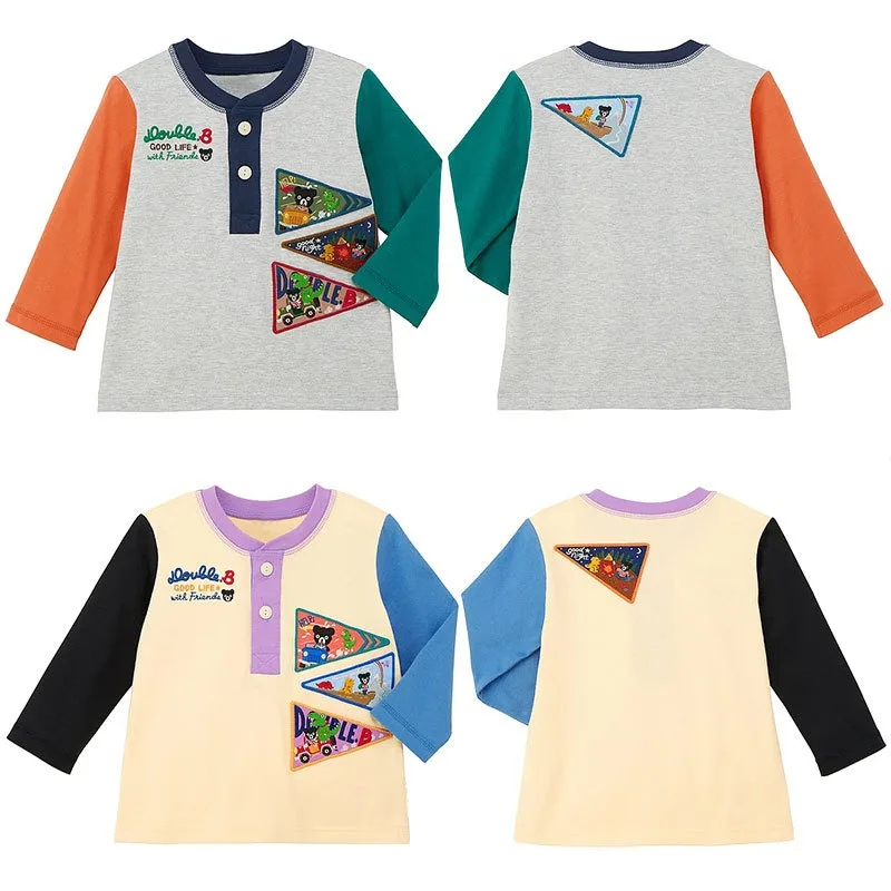 Осенняя детская футболка с длинными рукавами, мультяшный медведь, треугольный флаг, топы для маленьких мальчиков, футболки для мальчиков, нижняя рубашка, одежда для малышей, футболки для мальчиков
Осенняя детская футболка с длинными рукавами, мультяшный медведь, треугольный флаг, топы для маленьких мальчиков, футболки для мальчиков, нижняя рубашка, одежда для малышей, футболки для мальчиков