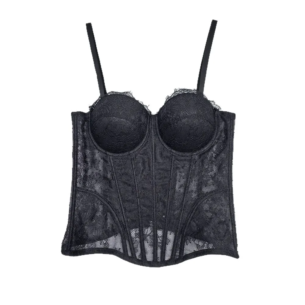 Sexy Lace Corset Bustier – Spaghetti Strap Boned Bodycon Top, Backless Design for Club & Daily Outerwear for Women's Nightout
Sexy Lace Corset Bustier – Spaghetti Strap Boned Bodycon Top, Backless Design for Club & Daily Outerwear for Women's Nightout