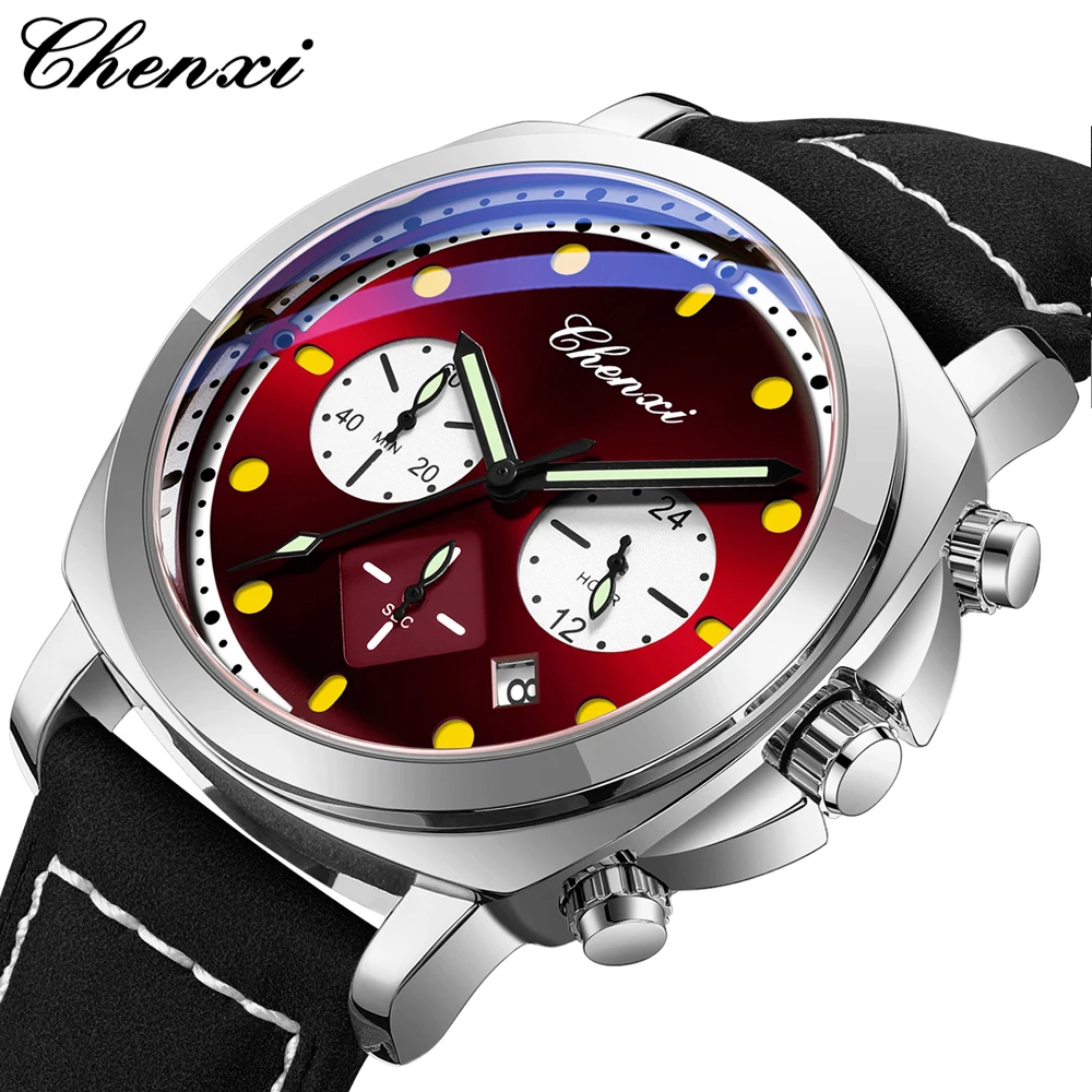 CHENXI Fashion Men Watch Waterproof Luminous Chronograph Military Male Clock Leather Luxury Quartz Elegant Men's Watches Reloj
CHENXI Fashion Men Watch Waterproof Luminous Chronograph Military Male Clock Leather Luxury Quartz Elegant Men's Watches Reloj