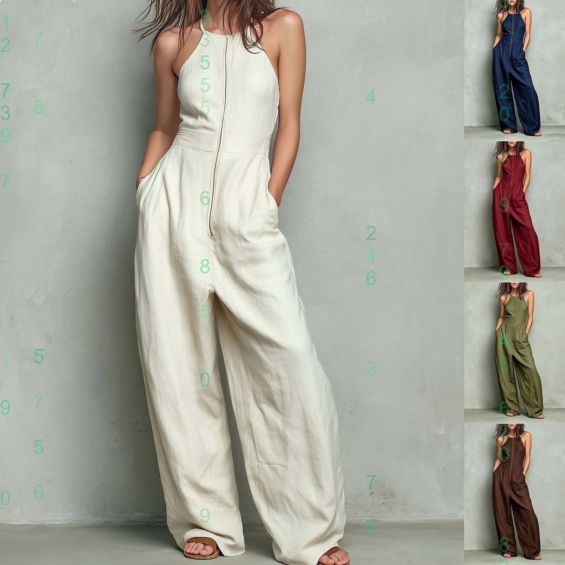 Fashion Solid Jumpsuit Women Casual Loose Sleeveless Stand Collar Overall Rompers Spring Summer
Fashion Solid Jumpsuit Women Casual Loose Sleeveless Stand Collar Overall Rompers Spring Summer