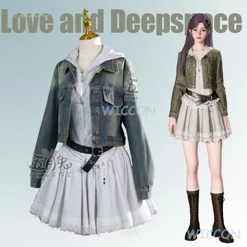 Game Love and Deepspace Hunter Girl Cosplay Adult Women Denim Jacket Uniform Costume Skirt Full Set Accessories Suit Outfits
Game Love and Deepspace Hunter Girl Cosplay Adult Women Denim Jacket Uniform Costume Skirt Full Set Accessories Suit Outfits