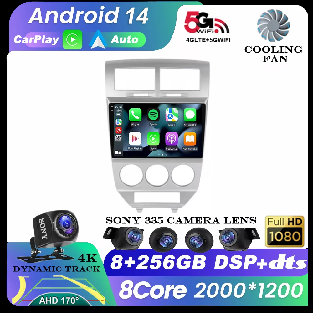 Android 14 Auto For Dodge Caliber Jeep Compass 1 MK Patriot 2006 - 2010 Car Radio Multimedia Video Player GPS 4G+WIFI 360 Camera
Android 14 Auto For Dodge Caliber Jeep Compass 1 MK Patriot 2006 - 2010 Car Radio Multimedia Video Player GPS 4G+WIFI 360 Camera