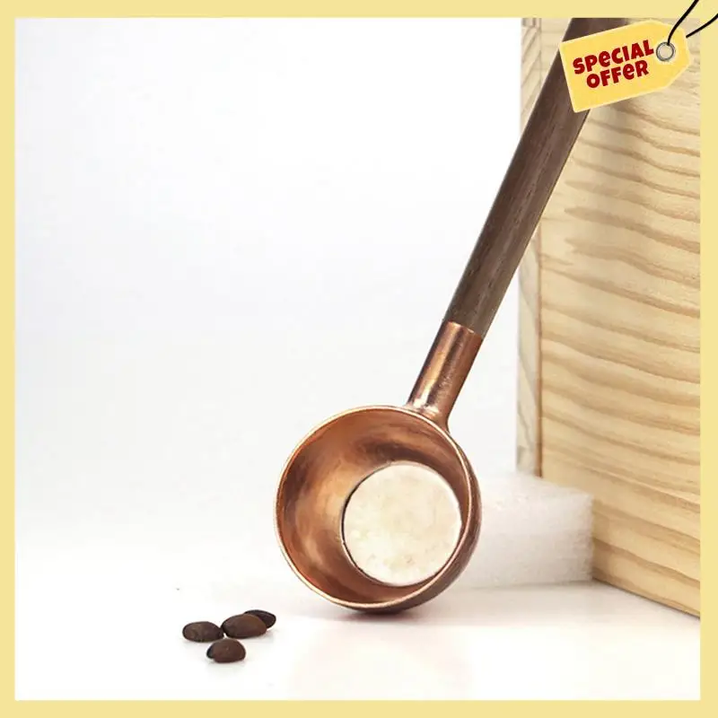 -BABQ 2X Coffee Bean Measuring Spoon Solid Wood Copper Measuring Spoon Coffee Powder Quantitative Spoon Measuring Spoon 10G
-BABQ 2X Coffee Bean Measuring Spoon Solid Wood Copper Measuring Spoon Coffee Powder Quantitative Spoon Measuring Spoon 10G