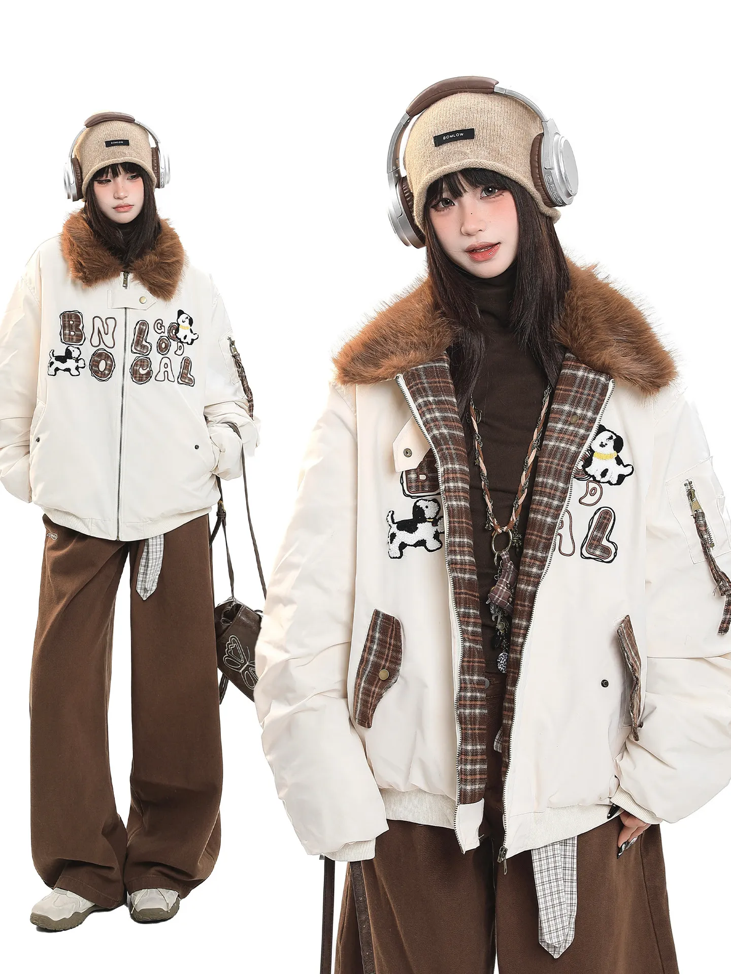 Корейский хлопковый жакет с мультяшным клетчатым вышитым меховым воротником, женский зимний свободный теплый жакет с хлопковой подкладкой, очень красивый C...
Корейский хлопковый жакет с мультяшным клетчатым вышитым меховым воротником, женский зимний свободный теплый жакет с хлопковой подкладкой, очень красивый C...