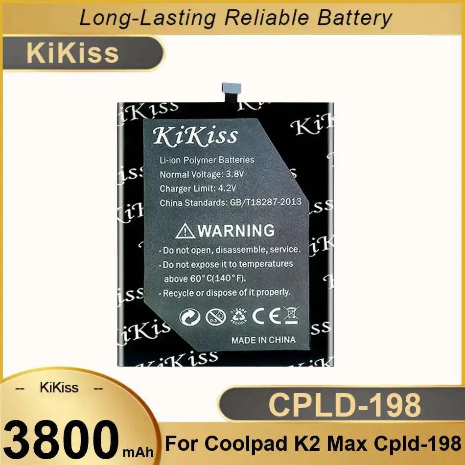 Прочный аккумулятор для мобильного телефона Coolpad K2Max K2 Max Cpld-198 CPLD198, 3800 мАч
Прочный аккумулятор для мобильного телефона Coolpad K2Max K2 Max Cpld-198 CPLD198, 3800 мАч
