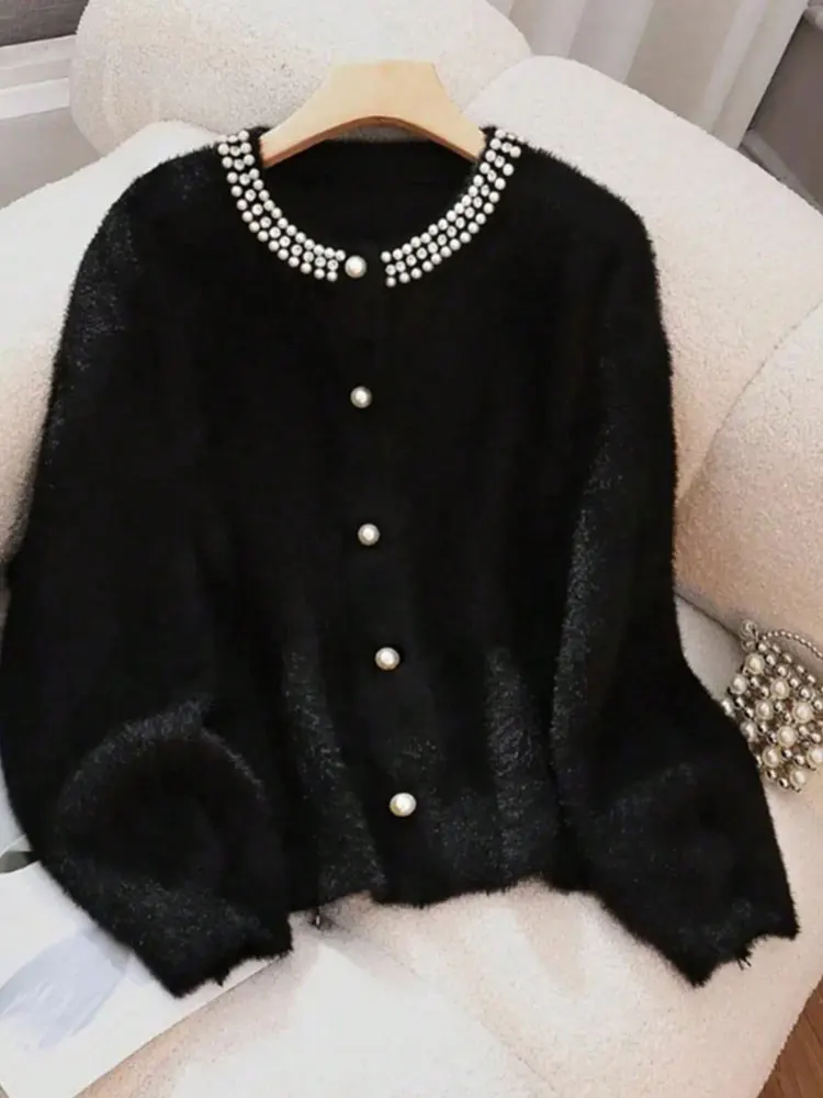 Поп-Новая мода Жемчужный топ с круглым вырезом и длинными рукавами Универсальный свободный шерстяной кардиган с жемчужными пуговицами Женская черная вечерняя куртка премиум-класса C
Поп-Новая мода Жемчужный топ с круглым вырезом и длинными рукавами Универсальный свободный шерстяной кардиган с жемчужными пуговицами Женская черная вечерняя куртка премиум-класса C