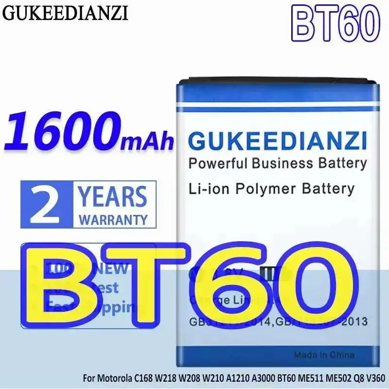 Battery 1600mAh For Motorola C168 W218 W208 W210 A1210 A3000 BT60 ME511 ME502 Q8 V360 V361i V980 C975 E1000 A732 C168
Battery 1600mAh For Motorola C168 W218 W208 W210 A1210 A3000 BT60 ME511 ME502 Q8 V360 V361i V980 C975 E1000 A732 C168