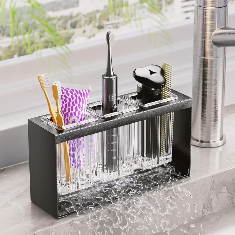 Toothbrush Holders for Bathrooms, Detachable Toothbrush Organizer with 3 Slots, Toothbrush and Toothpaste Holder Set for Counter
Toothbrush Holders for Bathrooms, Detachable Toothbrush Organizer with 3 Slots, Toothbrush and Toothpaste Holder Set for Counter