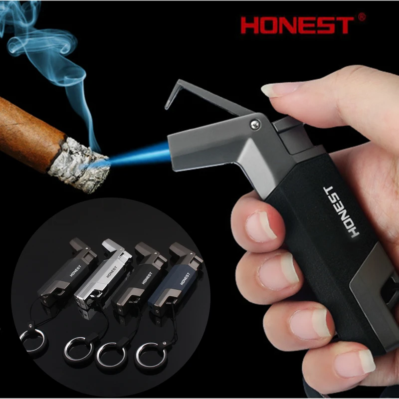 Metal Keychain Inflatable Lighter Outdoor Windproof Portable Turbo Spray Gun Butane Lighter Cigar Accessories Men's Gift
Metal Keychain Inflatable Lighter Outdoor Windproof Portable Turbo Spray Gun Butane Lighter Cigar Accessories Men's Gift