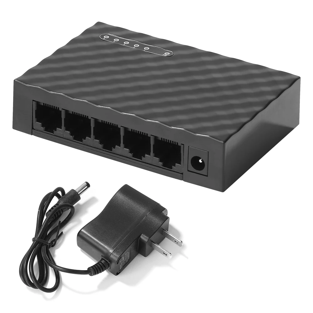 5 Port Gigabit Switch 10/100/1000Mbps RJ45 Fast Desktop Network Switch Hub Shunt with Power Adapter for Home Dormitory
5 Port Gigabit Switch 10/100/1000Mbps RJ45 Fast Desktop Network Switch Hub Shunt with Power Adapter for Home Dormitory