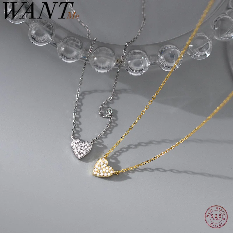 WANTME 925 Sterling Silver Romantic Luxury Love Heart Zircon Chain Clavicle Necklace for Women Fashion Korean Party Jewelry Gift
WANTME 925 Sterling Silver Romantic Luxury Love Heart Zircon Chain Clavicle Necklace for Women Fashion Korean Party Jewelry Gift