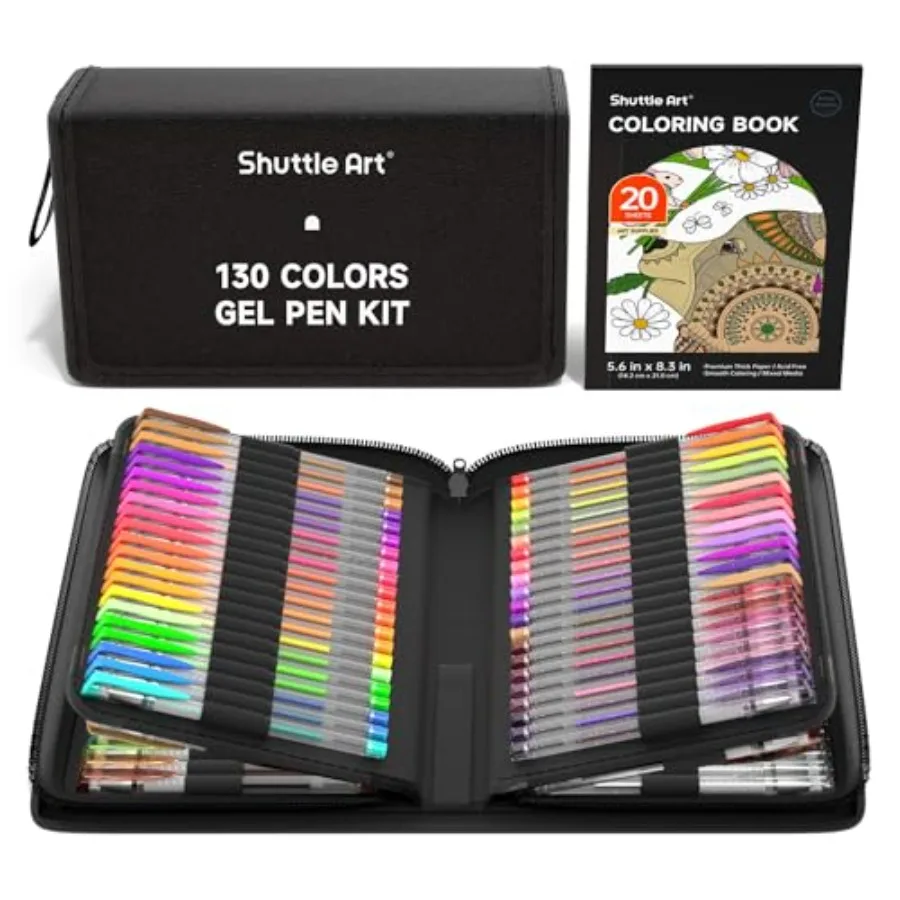 Gel Pens, Gel Pen with 1 Coloring Book in Travel Case for Adults Coloring Books Drawing Crafts Scrapbooking Journaling
Gel Pens, Gel Pen with 1 Coloring Book in Travel Case for Adults Coloring Books Drawing Crafts Scrapbooking Journaling