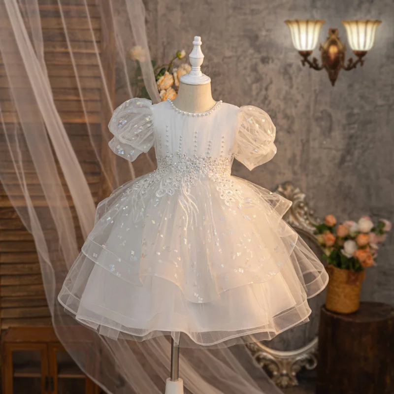 Puff Sleeve High-End Dress Dress Girls' New Pink White Blue Tutu Wedding Dress
Puff Sleeve High-End Dress Dress Girls' New Pink White Blue Tutu Wedding Dress